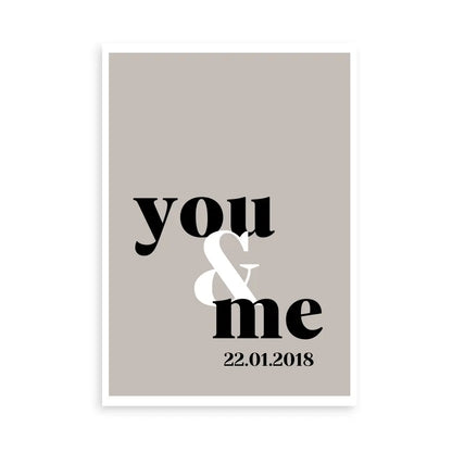 You & Me Poster - Personalisiert mit Namen/Datum