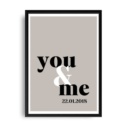 You & Me Poster - Personalisiert mit Namen/Datum