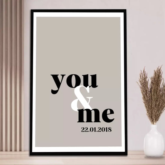You & Me Poster - Personalisiert mit Namen/Datum