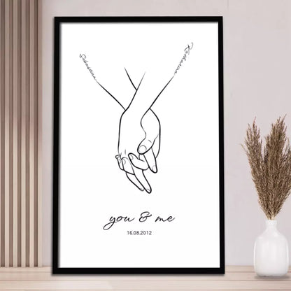 Hand in Hand Namen - Personalisiertes Poster