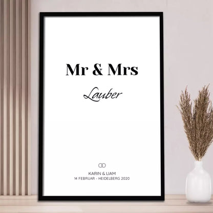 Mr & Mrs - Personalisiertes Poster