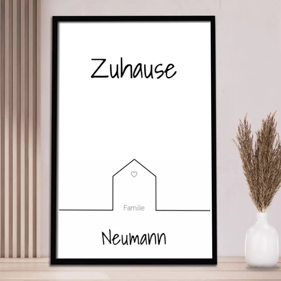 Zuhause Familie - Personalisierbares Poster